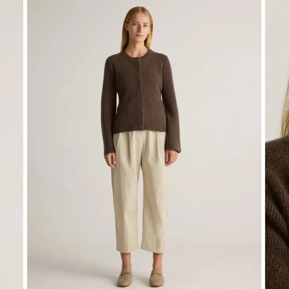 Quince cashmere Brown Button-Up Cardigan. Size L - Picture 2 of 10